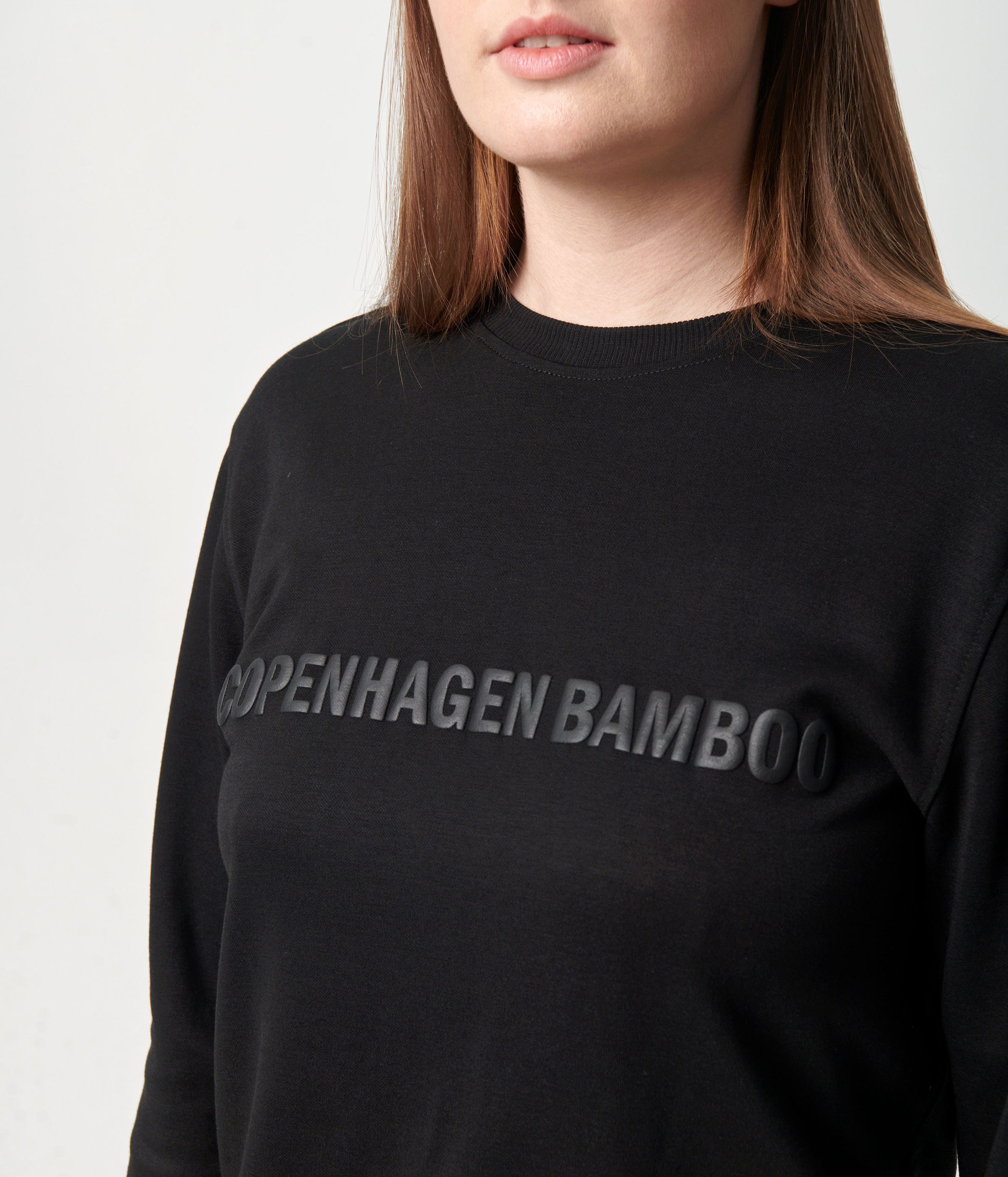 Black bamboo jogging suit with logo