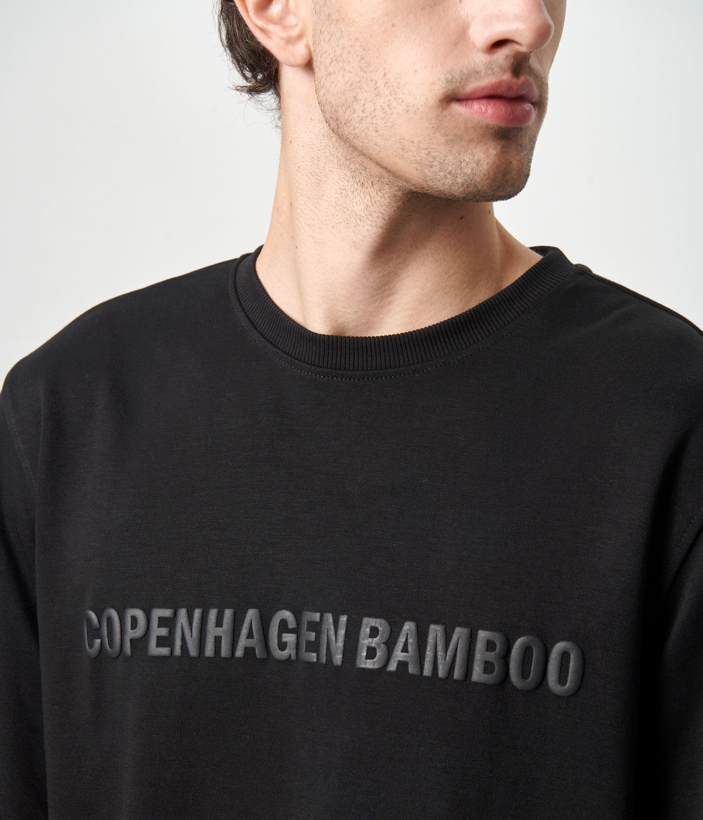 Black bamboo jogging suit with logo