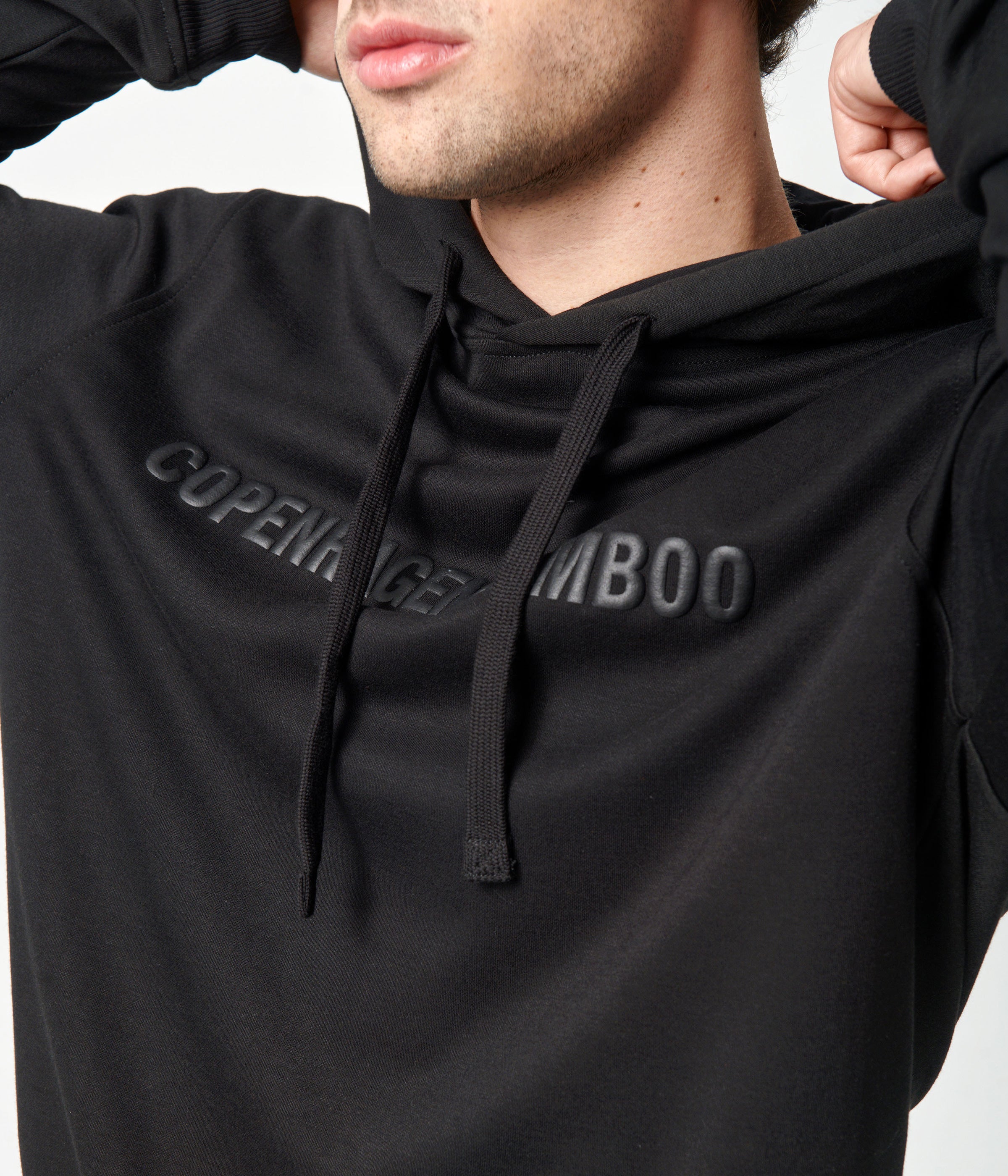 Sort bambus hoodie med logo    Copenhagen Bamboo