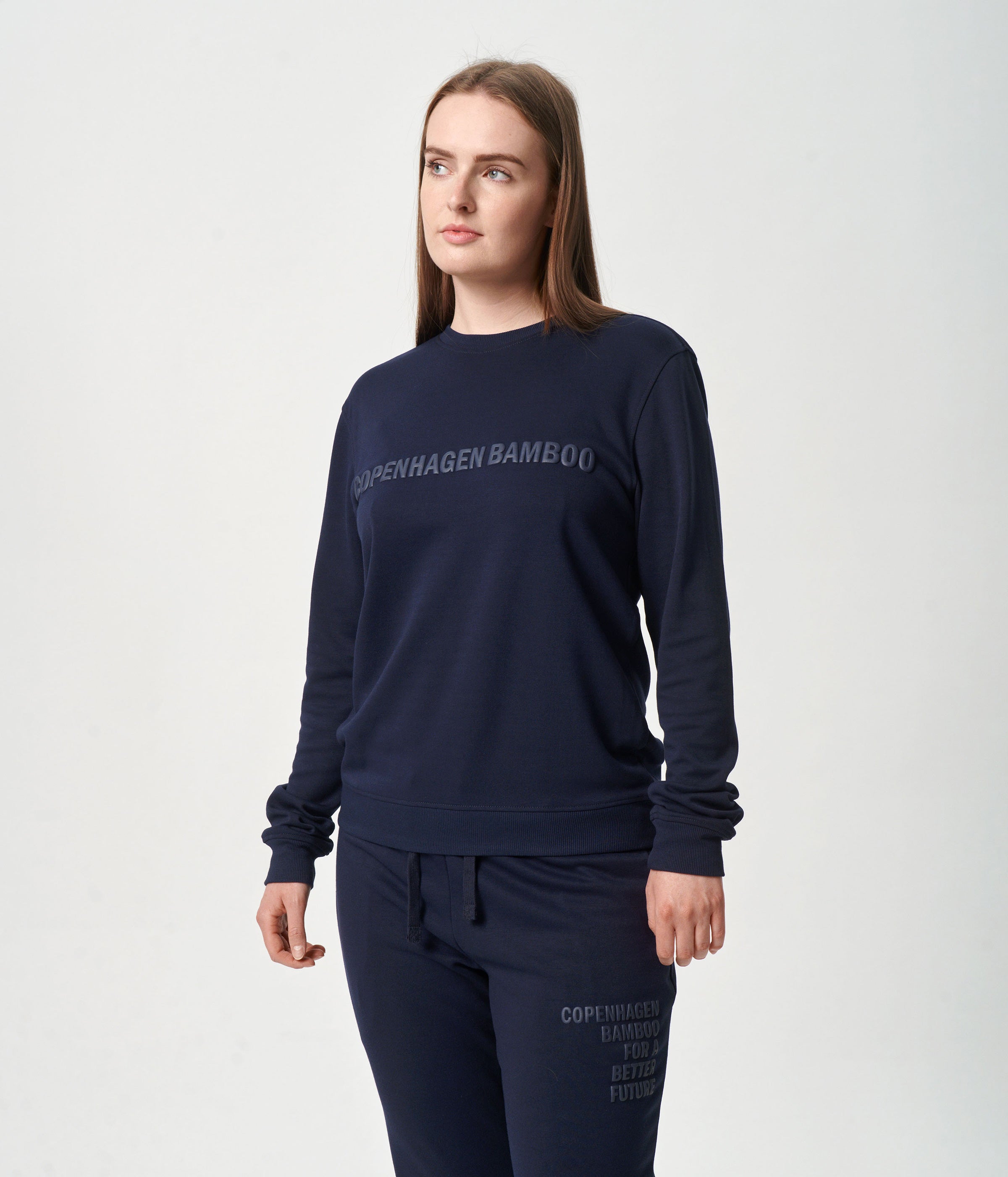 Navy bambus sweatshirt med logo    Copenhagen Bamboo