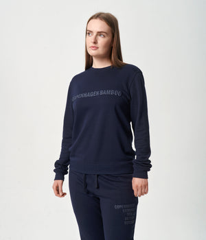 Navy bambus joggingsæt med logo    Copenhagen Bamboo