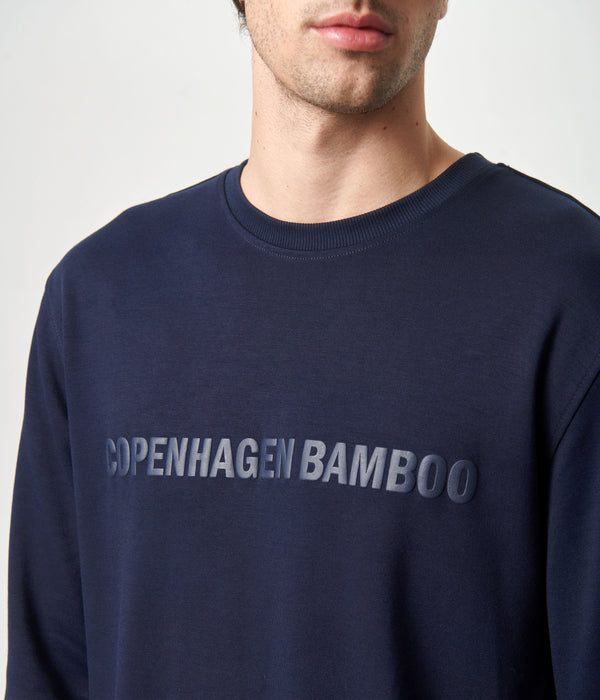Navy bambus sweatshirt med logo    Copenhagen Bamboo